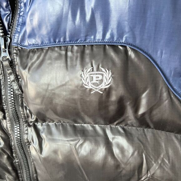 Phat Farm Vest Mens XXL Blue Black Classics Puffer Jacket Full Zip Vintage 90s - Picture 9 of 11